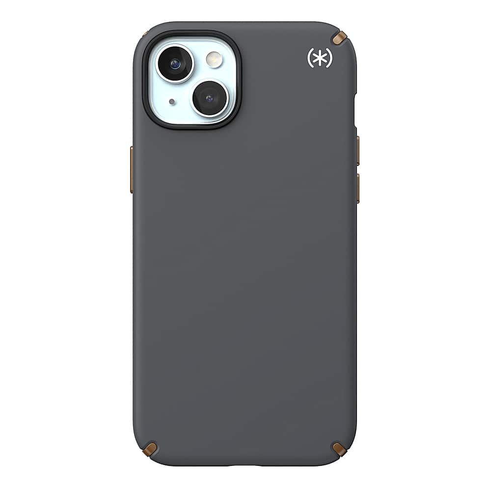 Front. Speck - Presidio2 Pro Case with MagSafe for Apple iPhone 15 Plus/14 Plus - Charcoal Gray.