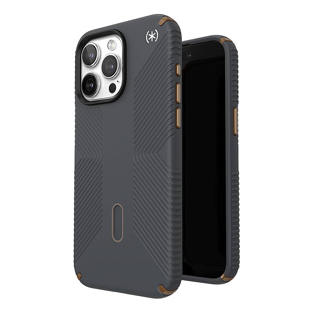Alt View 1. Speck - Presidio2 Grip ClickLock Case with MagSafe for Apple iPhone 15 Pro Max - Charcoal Gray.