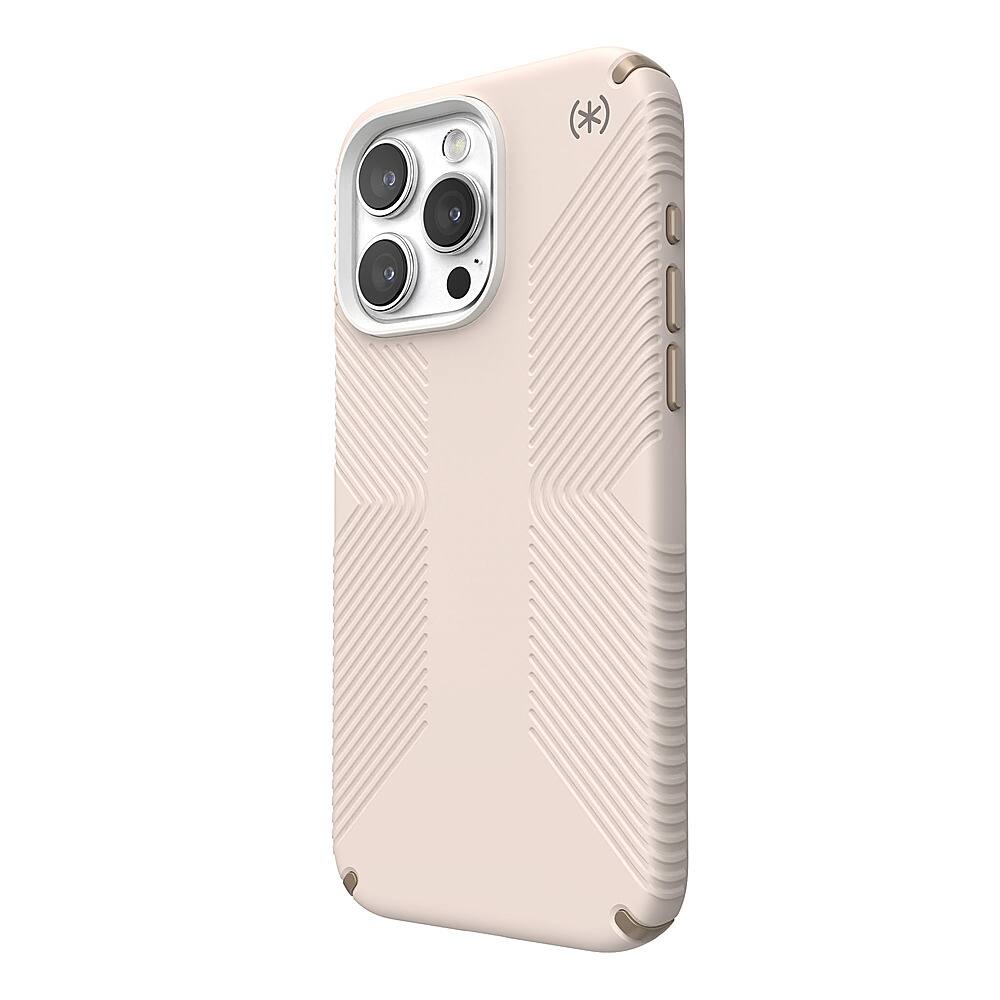 Left. Speck - Presidio2 Grip Case for Apple iPhone 15 Pro Max - Bleached Bone.