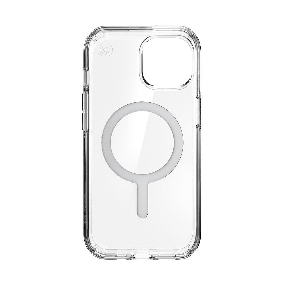 Alt View 11. Speck - Presidio Perfect-Clear Case with MagSafe for Apple iPhone 15/14/13 - Clear/Chrome.