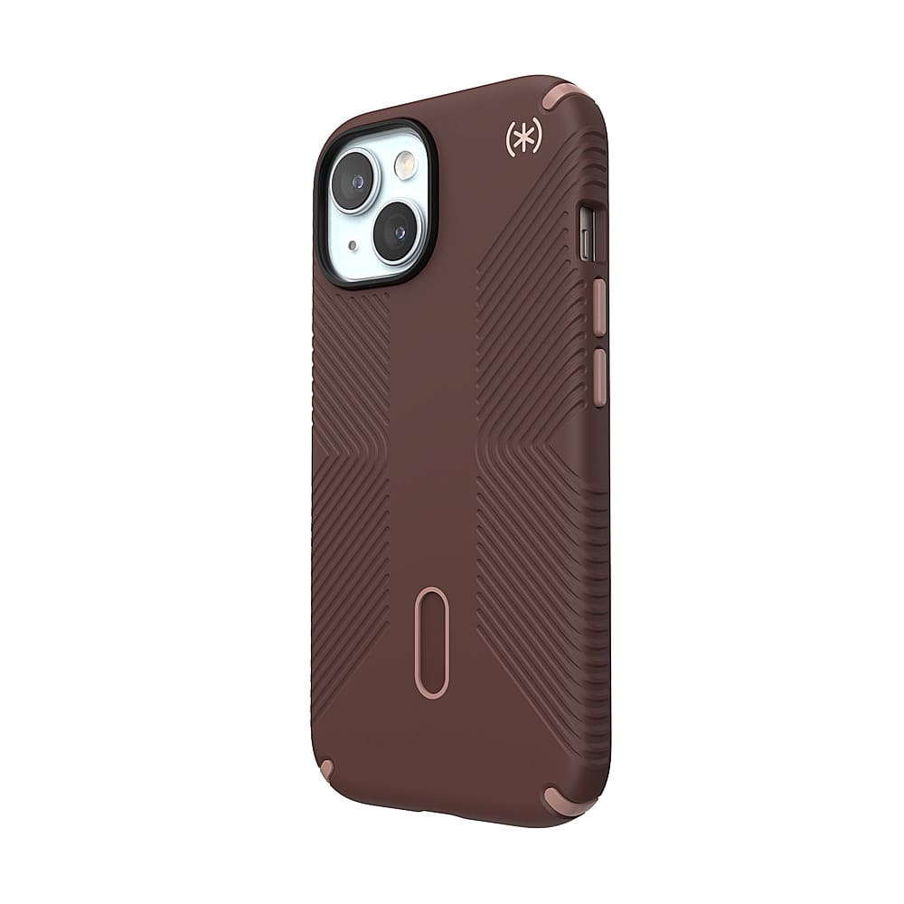 Left. Speck - Presidio2 Grip ClickLock Case with MagSafe for Apple iPhone 15/14/13 - New Planet.