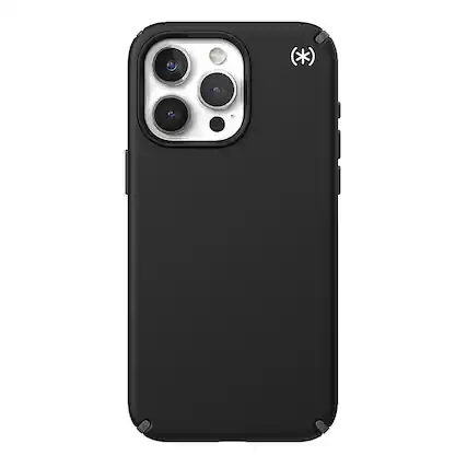Front. Speck - Presidio2 Pro Case with MagSafe for Apple iPhone 15 Pro Max - Black.