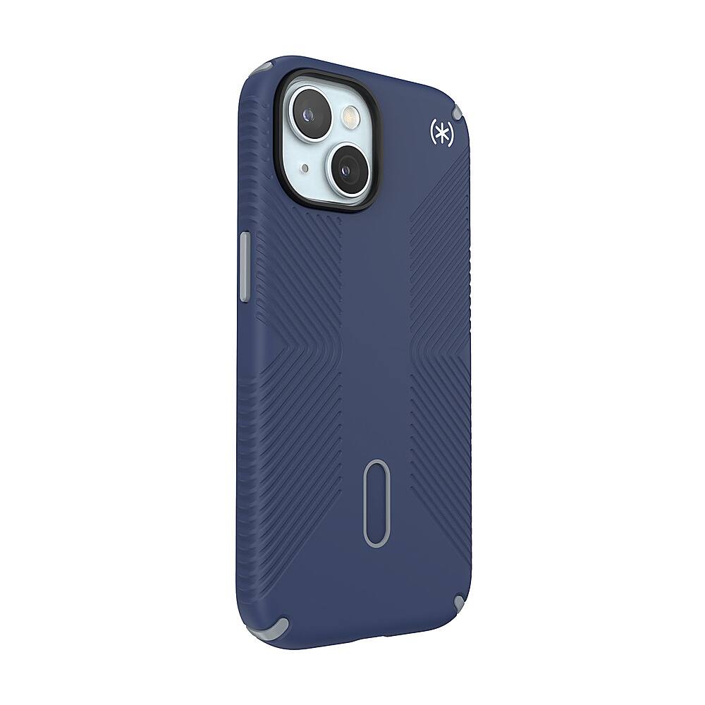Angle View: Speck - Presidio2 Grip ClickLock Case with MagSafe for Apple iPhone 15/14/13 - Coastal Blue