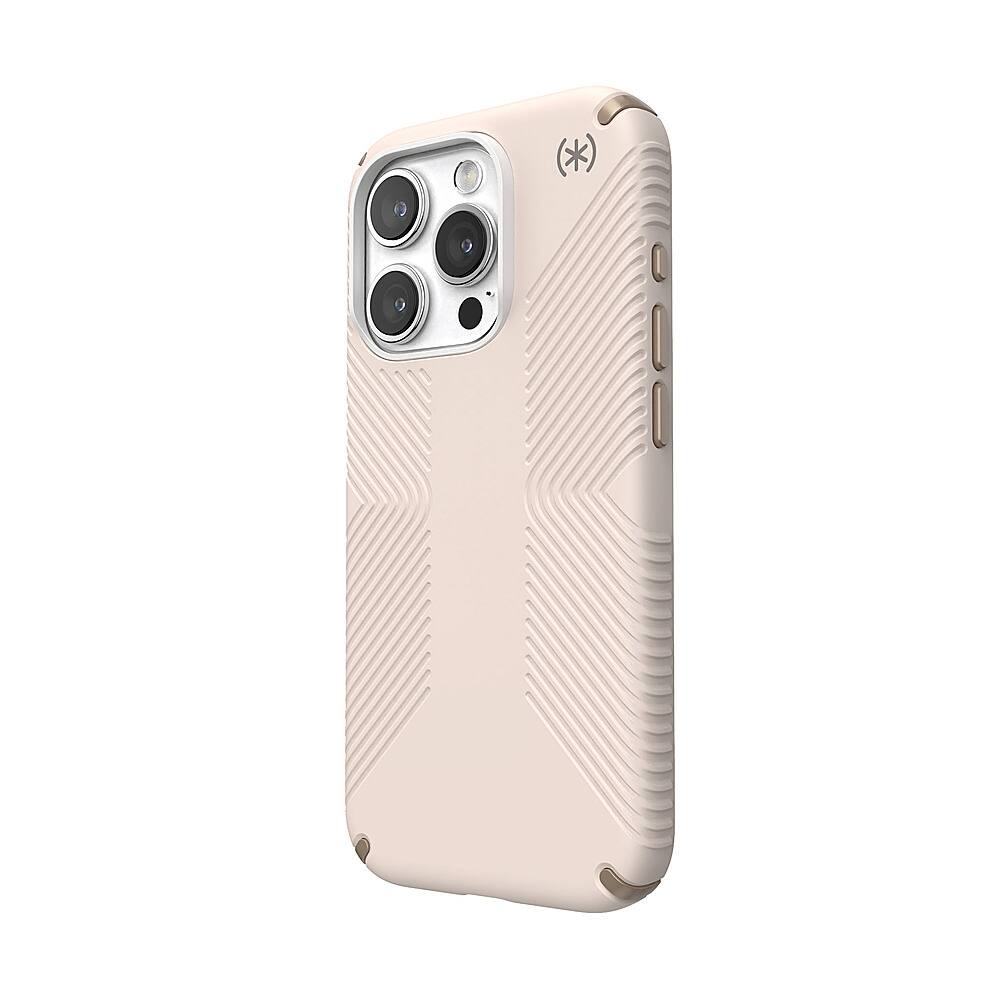 Left. Speck - Presidio2 Grip Case for Apple iPhone 15 Pro - Bleached Bone.