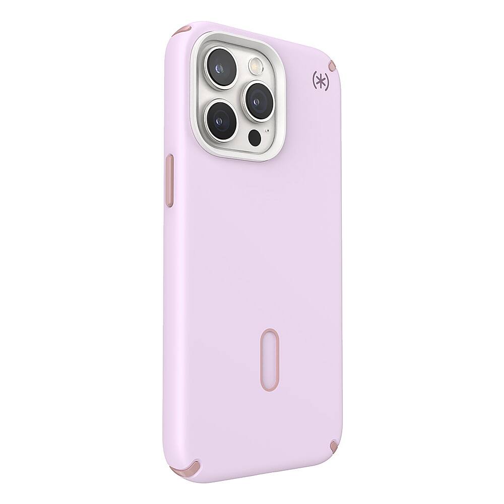 Angle View: Speck - Presidio2 Pro ClickLock Case with MagSafe for Apple iPhone 15 Pro Max - Soft Lilac