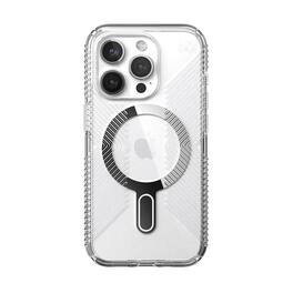 Speck - Presidio Perfect-Clear Grip ClickLock Case with MagSafe for Apple iPhone 15 Pro - Clear/Chrome