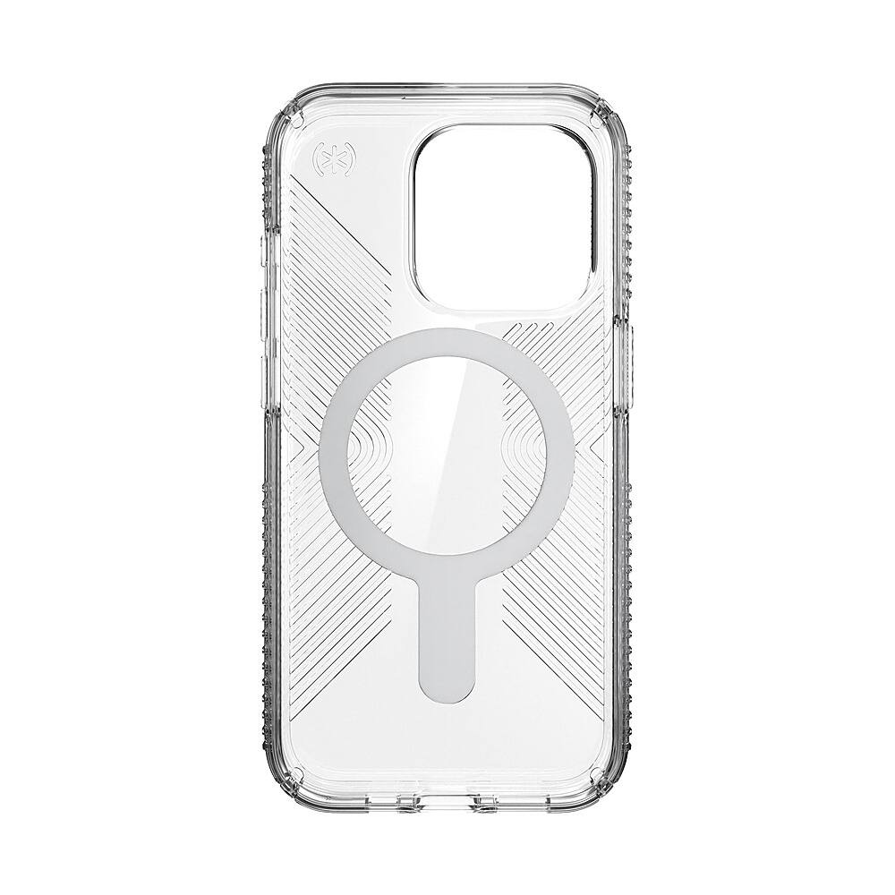 Alt View 11. Speck - Presidio Perfect-Clear Grip ClickLock Case with MagSafe for Apple iPhone 15 Pro - Clear/Chrome.