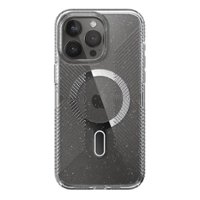 Speck - Presidio Lux Grip ClickLock Case with MagSafe for Apple iPhone 15 Pro Max - Clear/Glitter - Front_Zoom