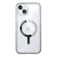 Speck - Gemshell Grip Case with MagSafe for Apple iPhone 15 Plus/14 Plus - Clear/Chrome - Front_Zoom