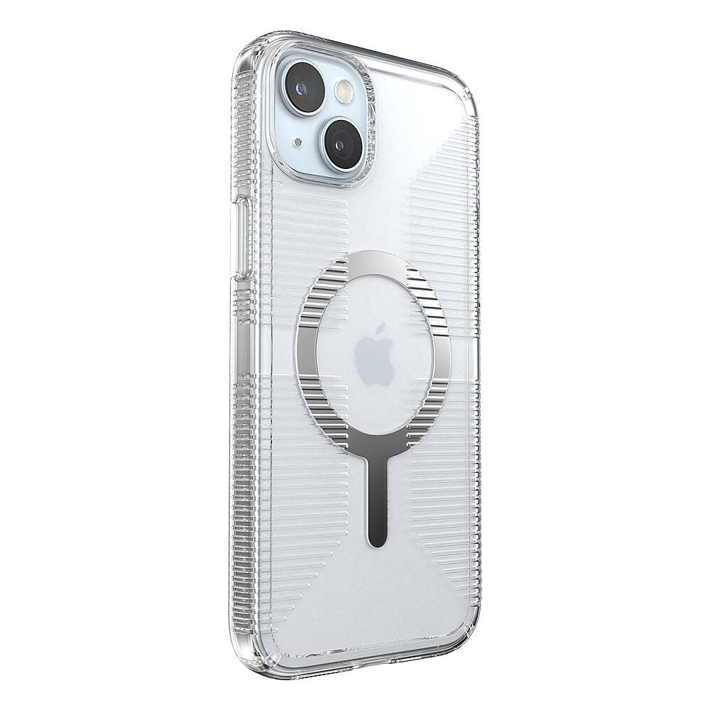 Alt View 1. Speck - Gemshell Grip Case with MagSafe for Apple iPhone 15 Plus/14 Plus - Clear/Chrome.