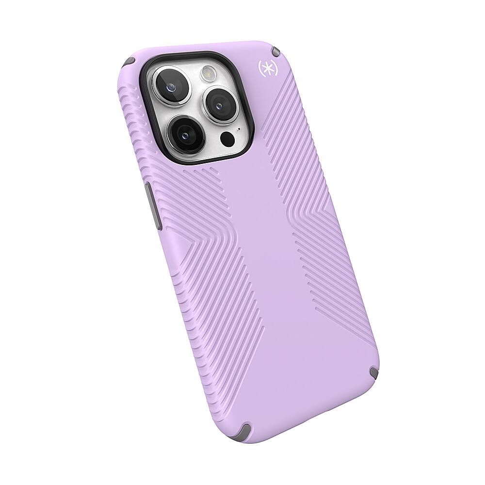 Alt View 2. Speck - Presidio2 Grip Case with MagSafe for Apple iPhone 15 Pro - Spring Purple.