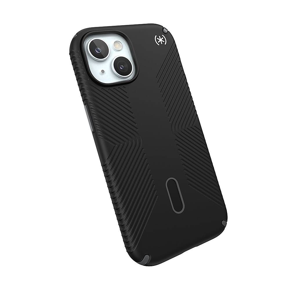Alt View 2. Speck - Presidio2 Grip ClickLock Case with MagSafe for Apple iPhone 15/14/13 - Black.