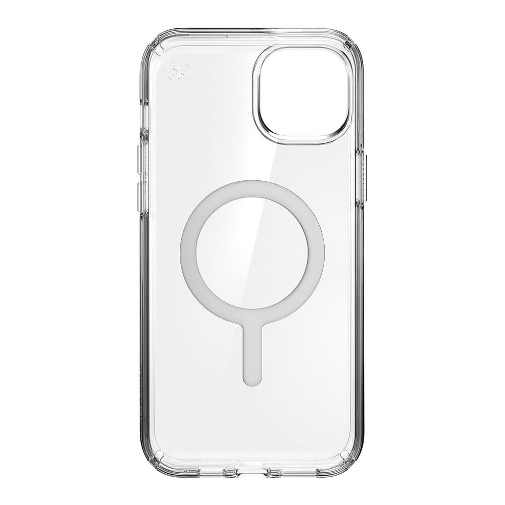 Alt View 11. Speck - Presidio Perfect-Clear Case with MagSafe for Apple iPhone 15 Plus/14 Plus - Clear/Chrome.