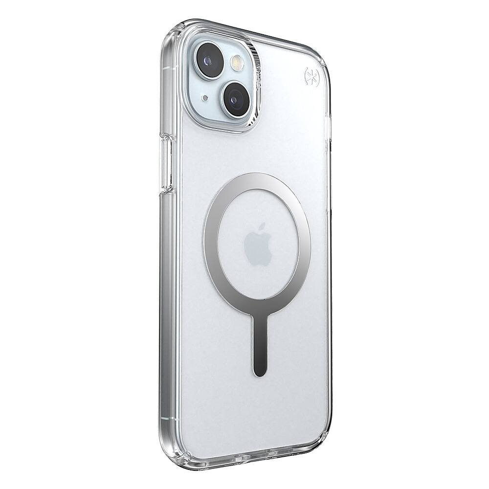 Alt View 1. Speck - Presidio Perfect-Clear Case with MagSafe for Apple iPhone 15 Plus/14 Plus - Clear/Chrome.
