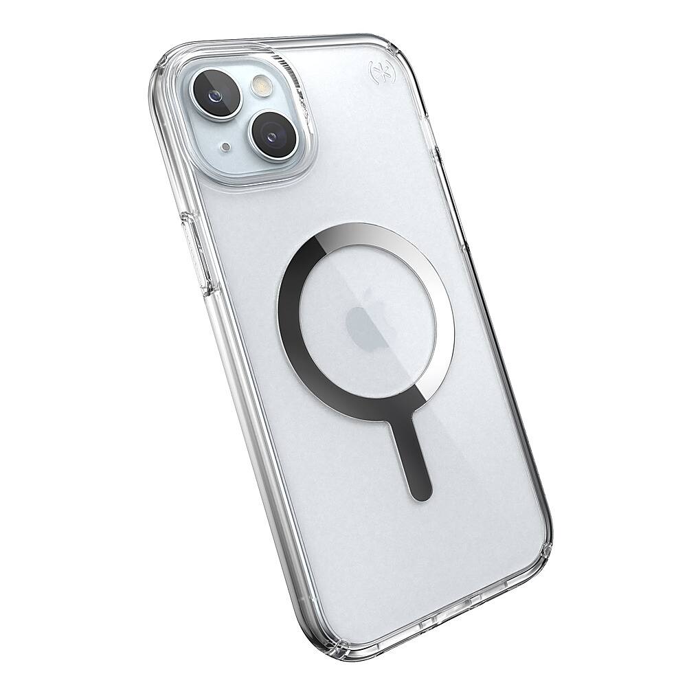Alt View 2. Speck - Presidio Perfect-Clear Case with MagSafe for Apple iPhone 15 Plus/14 Plus - Clear/Chrome.