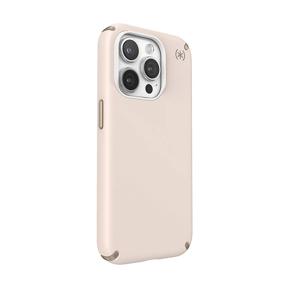 Angle. Speck - Presidio2 Pro Case with MagSafe for Apple iPhone 15 Pro - Bleached Bone.