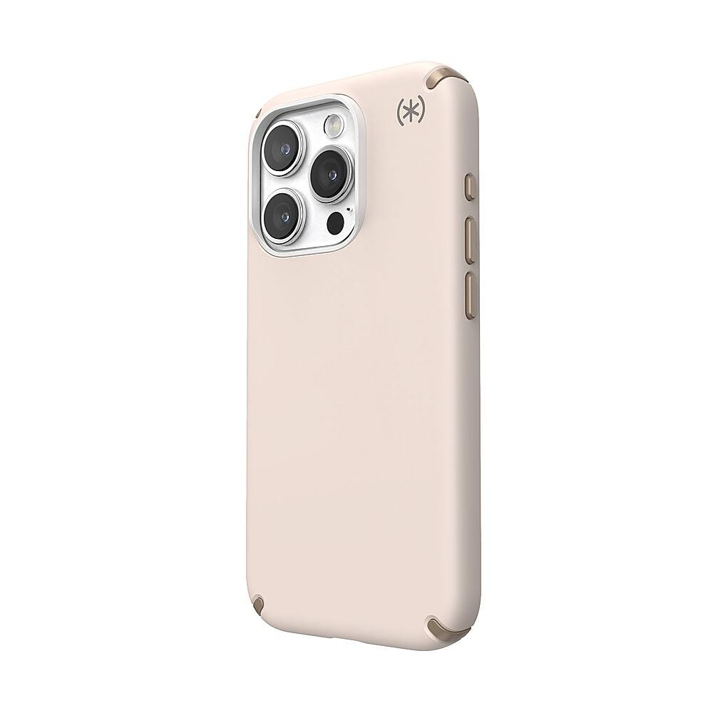 Left. Speck - Presidio2 Pro Case with MagSafe for Apple iPhone 15 Pro - Bleached Bone.