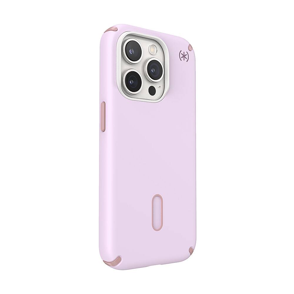 Angle. Speck - Presidio2 Pro ClickLock Case with MagSafe for Apple iPhone 15 Pro - Soft Lilac.