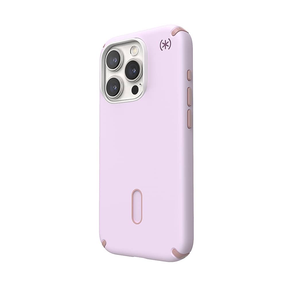 Left. Speck - Presidio2 Pro ClickLock Case with MagSafe for Apple iPhone 15 Pro - Soft Lilac.