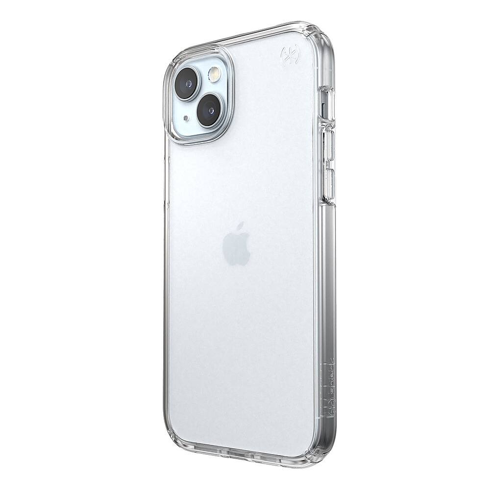 Left. Speck - Presidio Perfect-Clear Case for Apple iPhone 15 Plus/14 Plus - Clear.