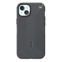 Speck - Presidio2 Grip ClickLock Case with MagSafe for Apple iPhone 15 Plus/14 Plus - Charcoal Gray - Front_Zoom