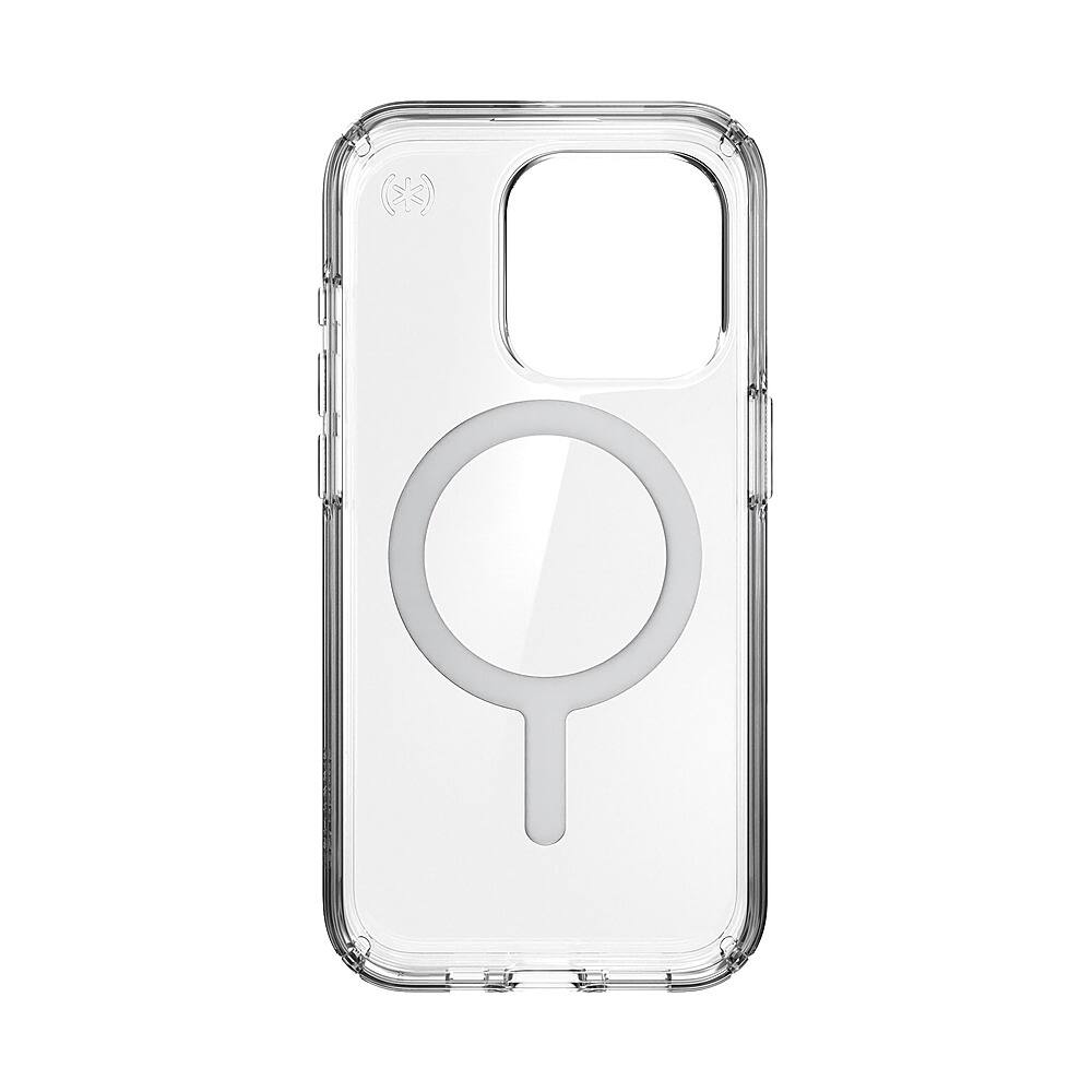 Alt View 11. Speck - Presidio Perfect-Clear Case with MagSafe for Apple iPhone 15 Pro - Clear/Chrome.