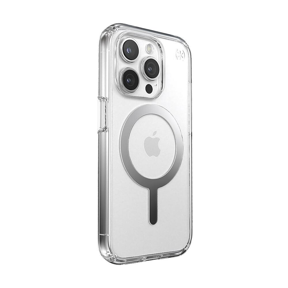 Alt View 1. Speck - Presidio Perfect-Clear Case with MagSafe for Apple iPhone 15 Pro - Clear/Chrome.