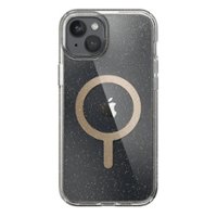 Speck - Presidio Lux Case with MagSafe for Apple iPhone 15 Plus/14 Plus - Clear/Gold Glitter - Front_Zoom