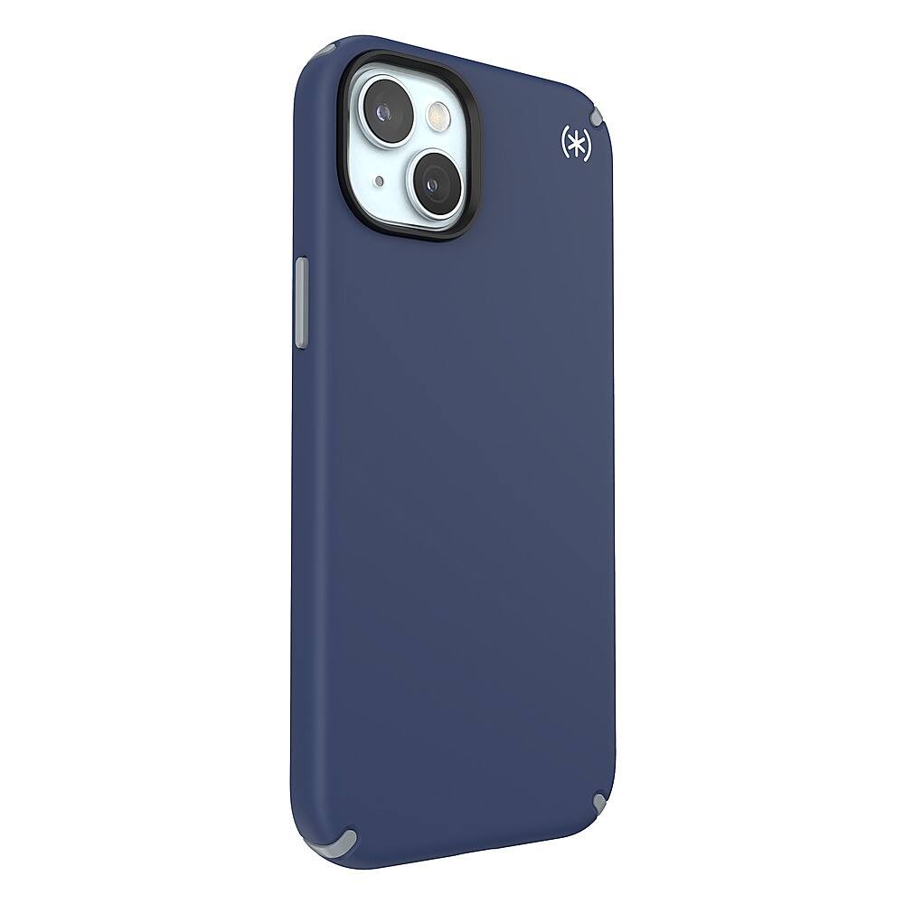Angle. Speck - Presidio2 Pro Case with MagSafe for Apple iPhone 15 Plus/14 Plus - Coastal Blue.