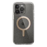 Speck - Presidio Lux Case with MagSafe for Apple iPhone 15 Pro Max - Clear/Gold Glitter - Front_Zoom