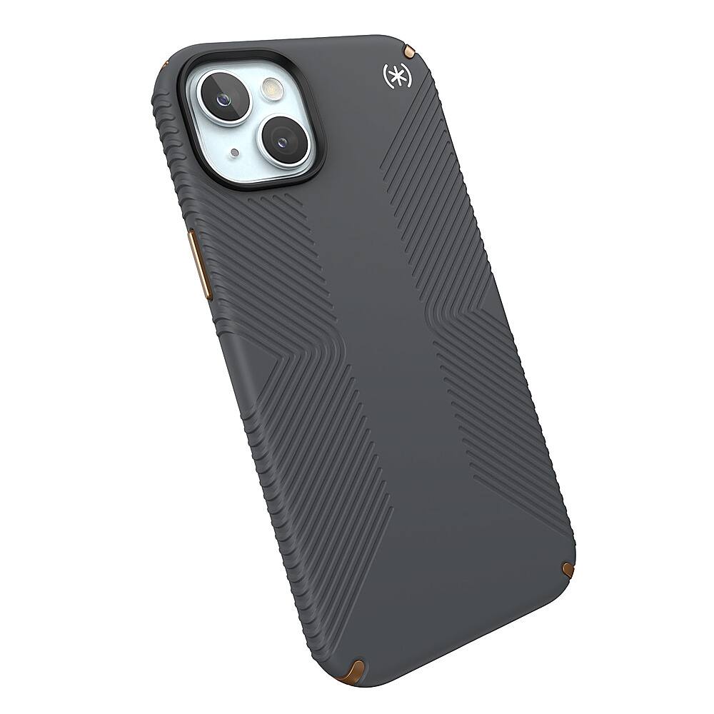 Alt View 2. Speck - Presidio2 Grip Case for Apple iPhone 15 Plus/14 Plus - Charcoal Gray.