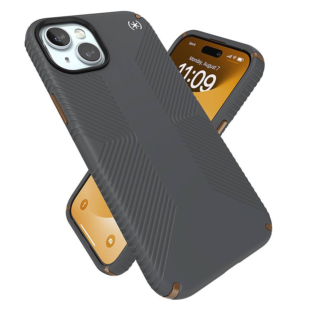Alt View 3. Speck - Presidio2 Grip Case for Apple iPhone 15 Plus/14 Plus - Charcoal Gray.