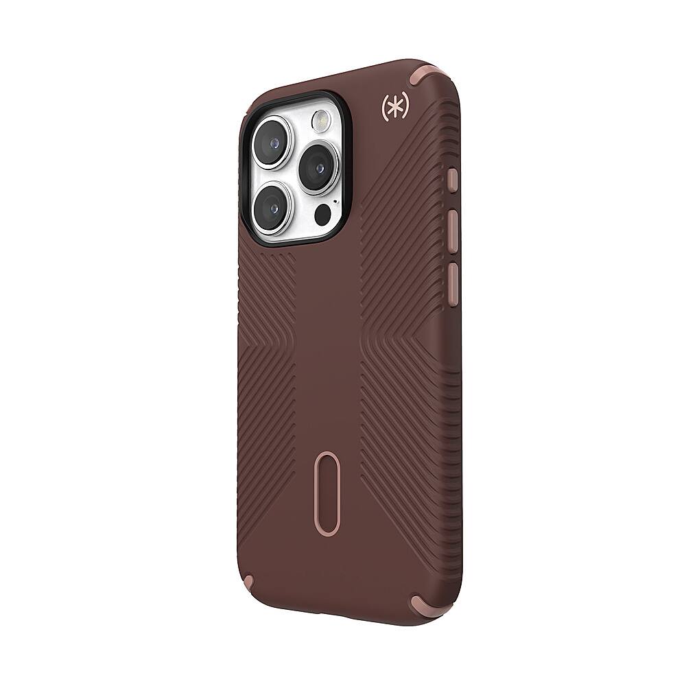 Left. Speck - Presidio2 Grip ClickLock Case with MagSafe for Apple iPhone 15 Pro - New Planet.