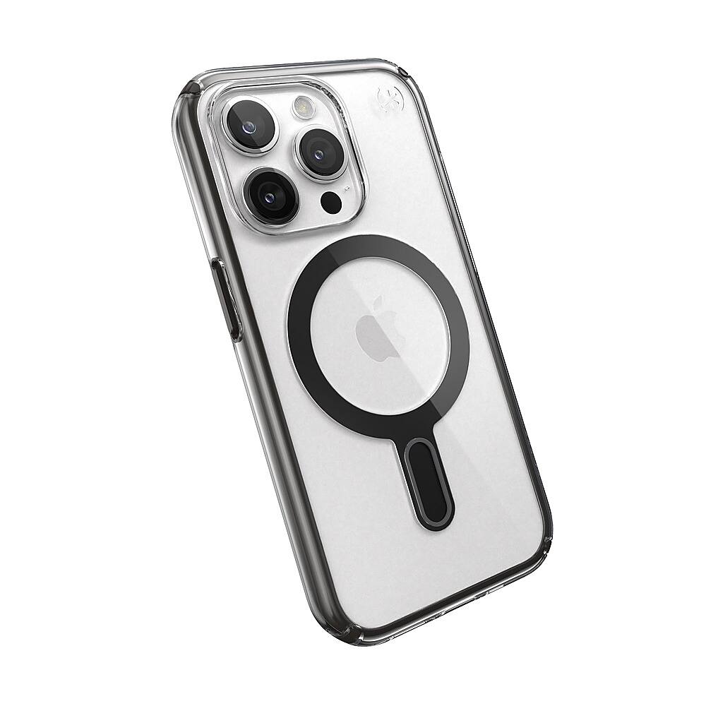 Alt View 2. Speck - Presidio Perfect-Clear ClickLock Case with MagSafe for Apple iPhone 15 Pro - Clear/Black.