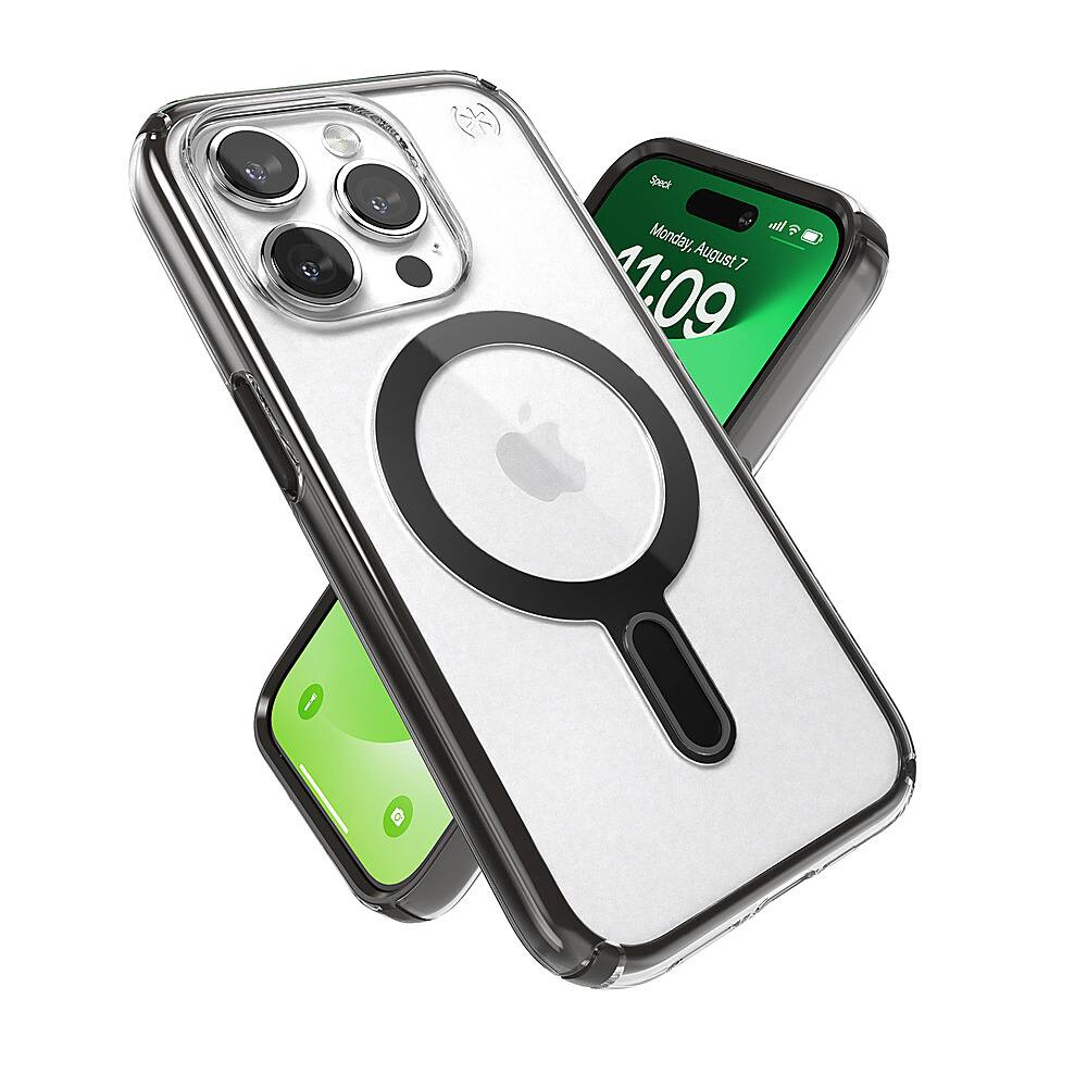 Alt View 3. Speck - Presidio Perfect-Clear ClickLock Case with MagSafe for Apple iPhone 15 Pro - Clear/Black.