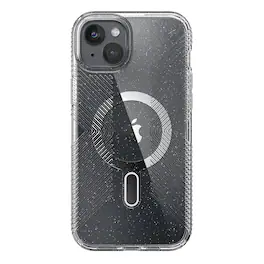 Speck - Presidio Lux Grip ClickLock Case with MagSafe for Apple iPhone 15 Plus/14 Plus - Clear/Glitter