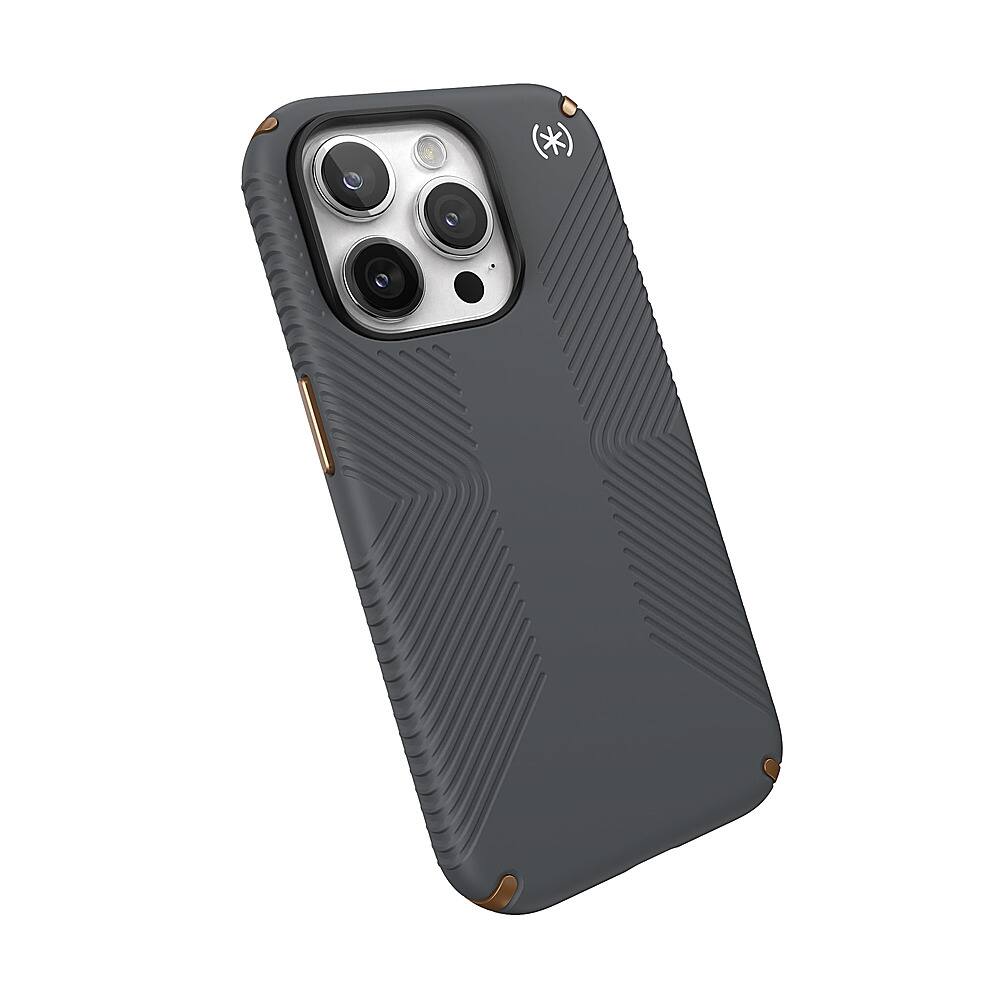 Alt View 2. Speck - Presidio2 Grip Case for Apple iPhone 15 Pro - Charcoal Gray.