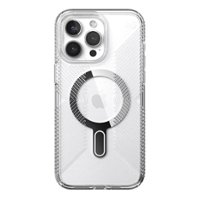 Speck - Presidio Perfect-Clear Grip ClickLock Case with MagSafe for Apple iPhone 15 Pro Max - Clear/Chrome - Front_Zoom