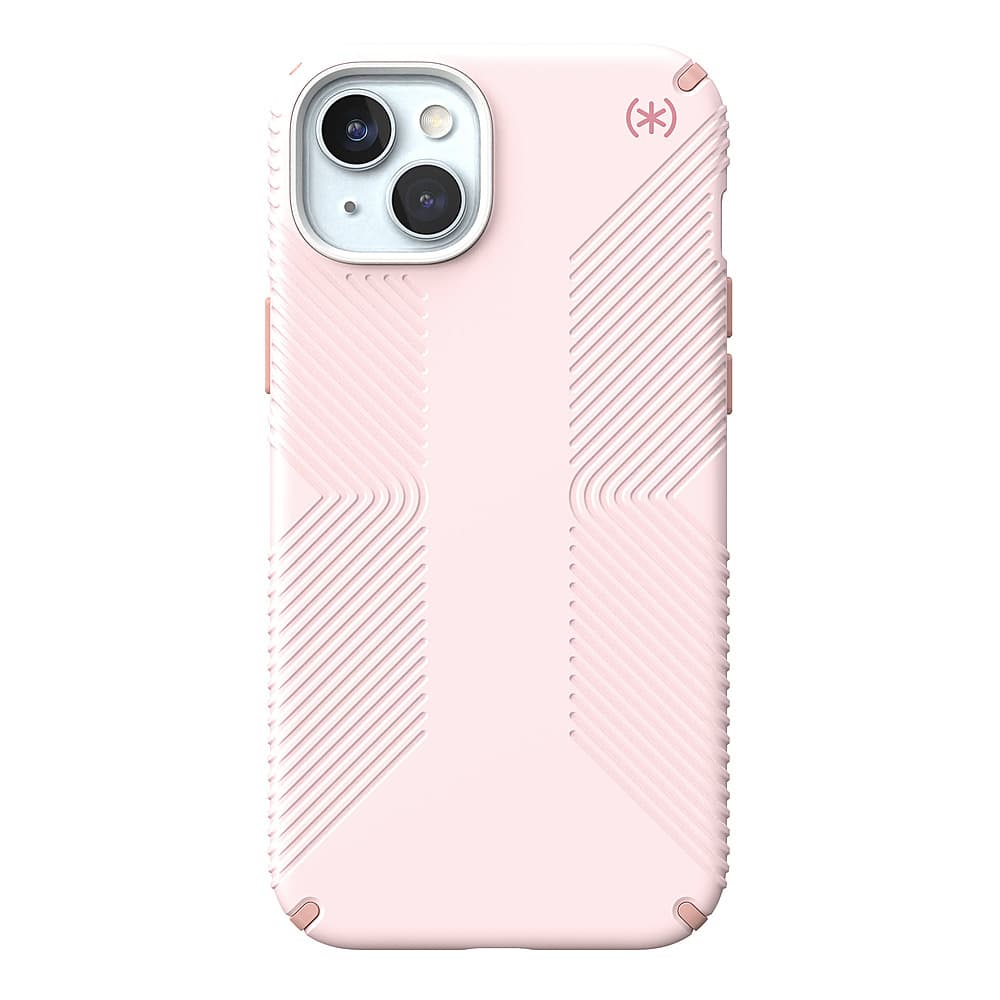 Front. Speck - Presidio2 Grip Case with MagSafe for Apple iPhone 15 Plus/14 Plus - Nimbus Pink.