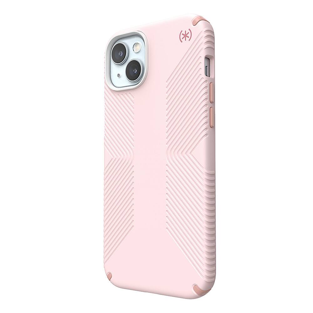 Left. Speck - Presidio2 Grip Case with MagSafe for Apple iPhone 15 Plus/14 Plus - Nimbus Pink.