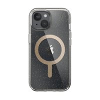 Speck - Presidio Lux Case with MagSafe for Apple iPhone 15/14/13 - Clear/Gold Glitter - Front_Zoom