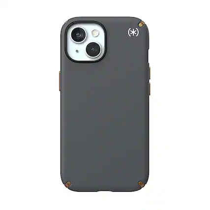 Front. Speck - Presidio2 Pro Case with MagSafe for Apple iPhone 15/14/13 - Charcoal Gray.