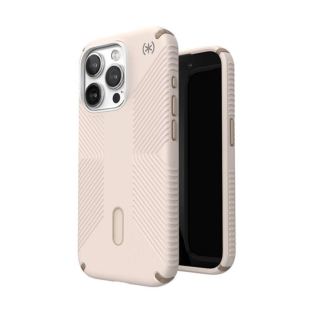Alt View 1. Speck - Presidio2 Grip ClickLock Case with MagSafe for Apple iPhone 15 Pro - Bleached Bone.