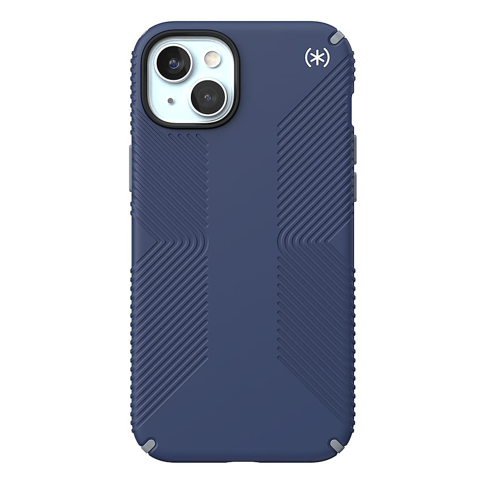 Front. Speck - Presidio2 Grip Case with MagSafe for Apple iPhone 15 Plus/14 Plus - Coastal Blue.