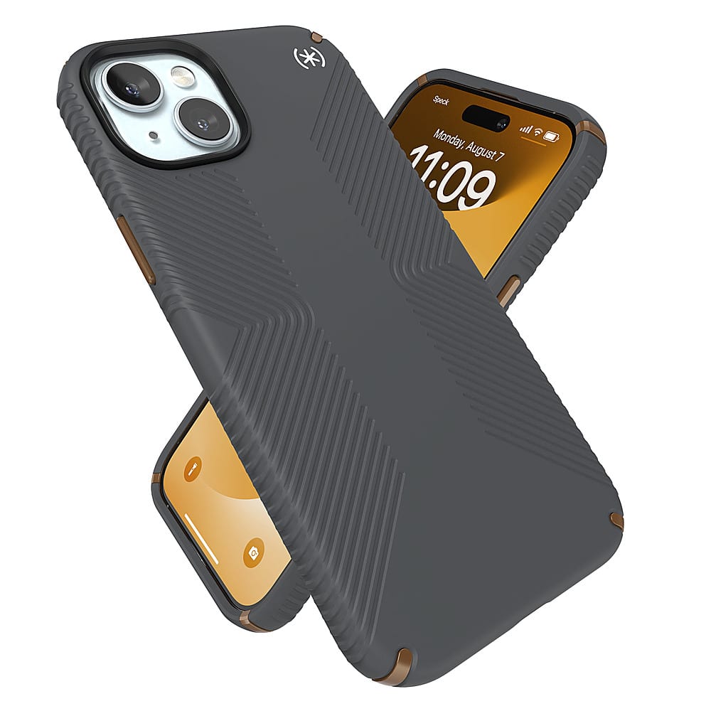 Alt View 3. Speck - Presidio2 Grip Case with MagSafe for Apple iPhone 15 Plus/14 Plus - Charcoal Gray.