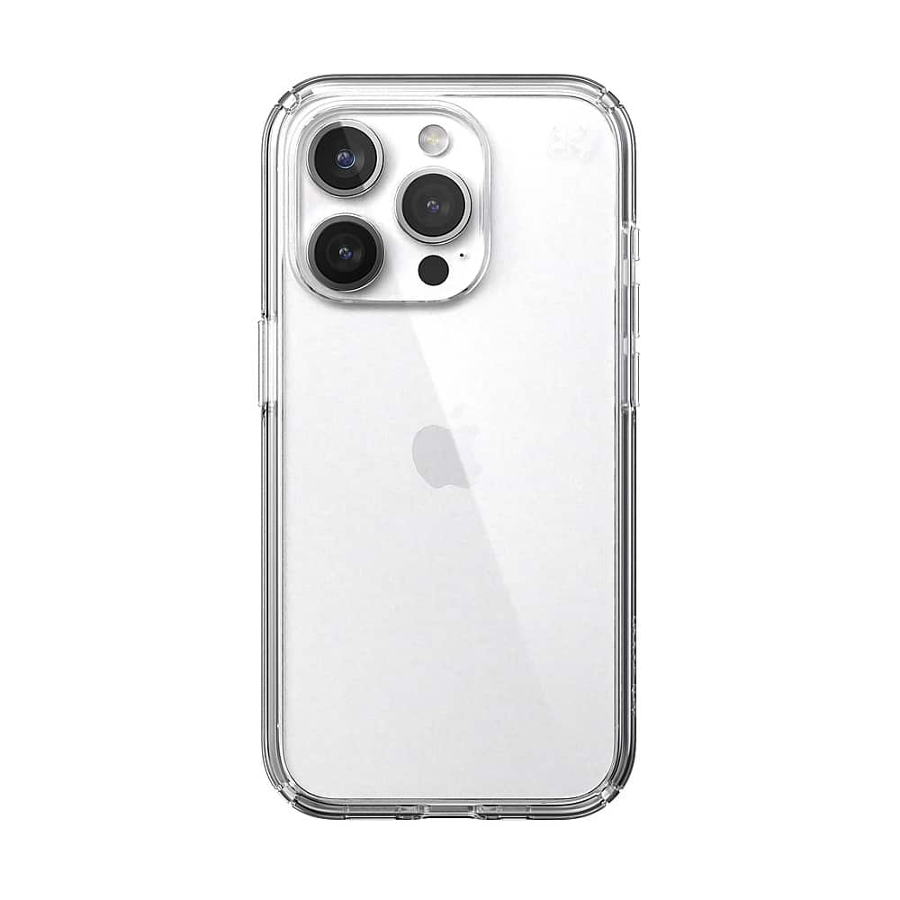 Front. Speck - Presidio Perfect-Clear Case for Apple iPhone 15 Pro - Clear.