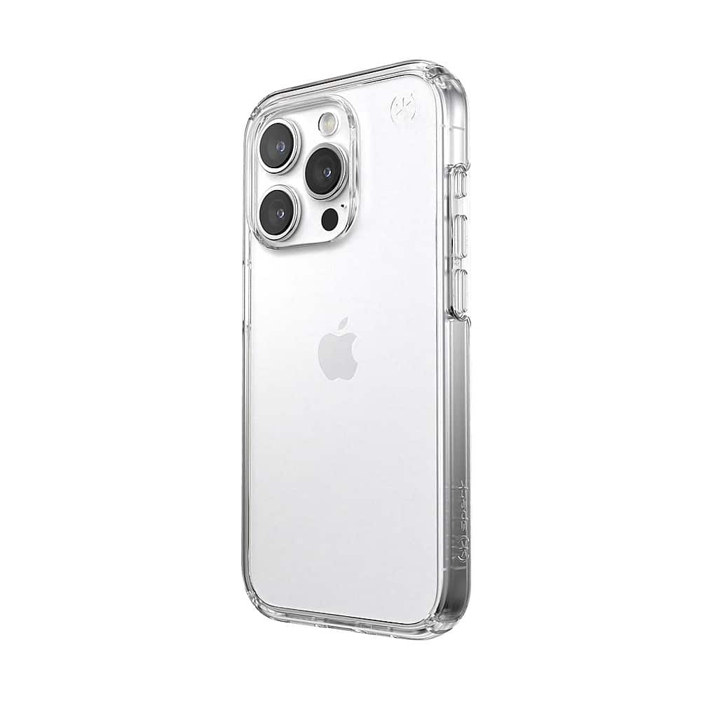 Left. Speck - Presidio Perfect-Clear Case for Apple iPhone 15 Pro - Clear.