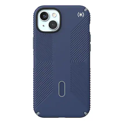 Front. Speck - Presidio2 Grip ClickLock Case with MagSafe for Apple iPhone 15 Plus/14 Plus - Coastal Blue.