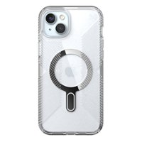 Speck - Presidio Perfect-Clear Grip ClickLock Case with MagSafe for Apple iPhone 15 Plus/14 Plus - Clear/Chrome - Front_Zoom