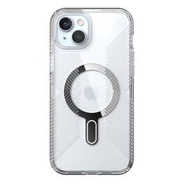Speck - Presidio Perfect-Clear Grip ClickLock Case with MagSafe for Apple iPhone 15 Plus/14 Plus - Clear/Chrome